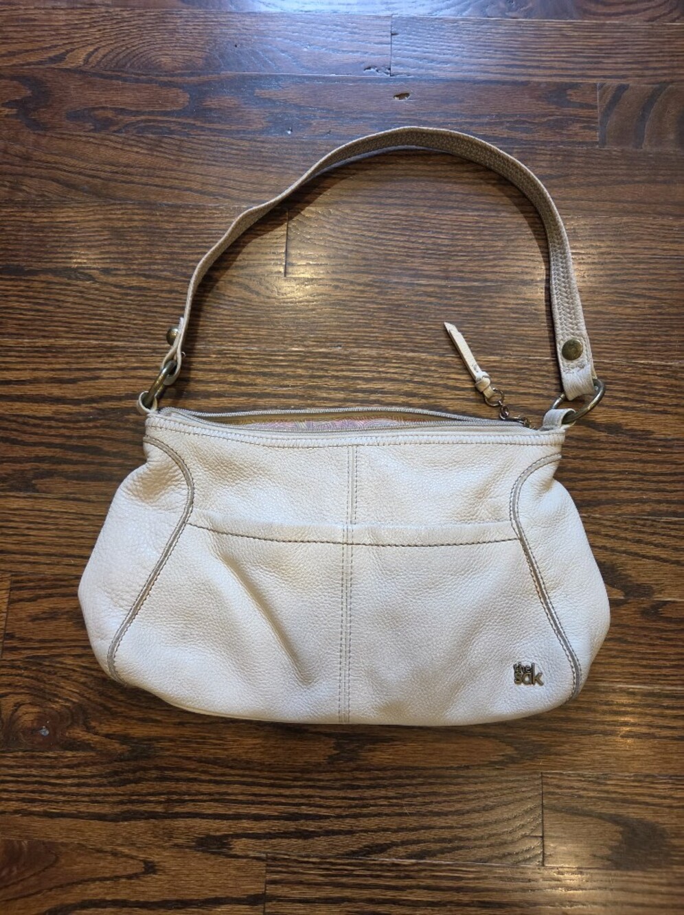 The Sak Ivory Pebbled Leather Shoulder Bag